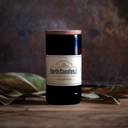 Eucalyptus Black Beer Bottle Earth Candle